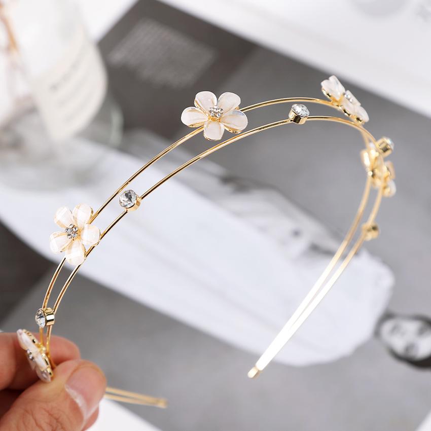 Women's Fashion Rhinestone Headband Pearl Alloy Hairband Vintage Headband Jewelry Hair Accessories For Women Trend Hair Hoop