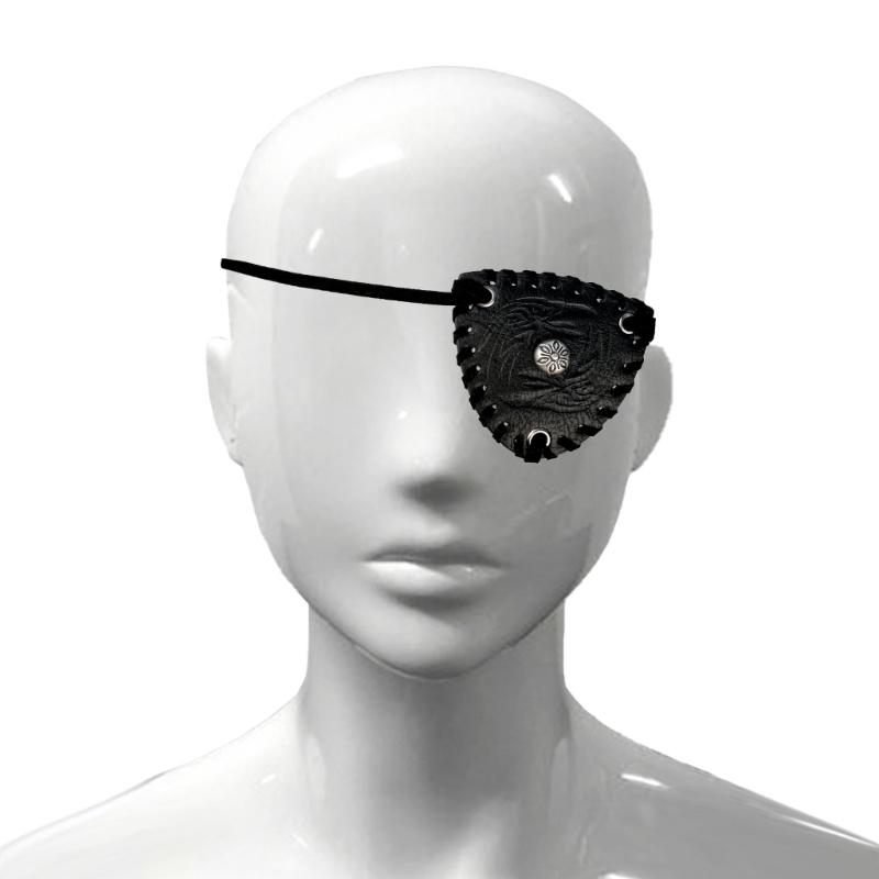 Medieval Embossed Eye Patches Vintage Leather Eye Mask LARP Cosplay Accessories Pirate Eye Covers for Men Halloween