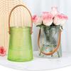 Stable Glass Hydroponic Vase Decorative with Handle Handheld Vase Smooth Bottle Mouth Flower Ornament Bottle Office