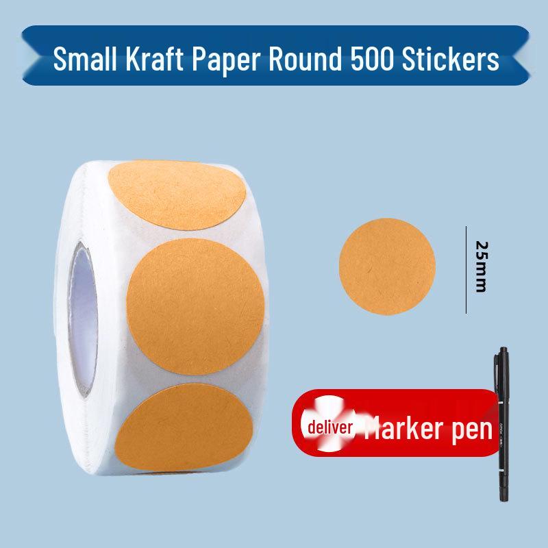 Writable Kraft Paper Label Stickers with Matte Self-Adhesive Backing