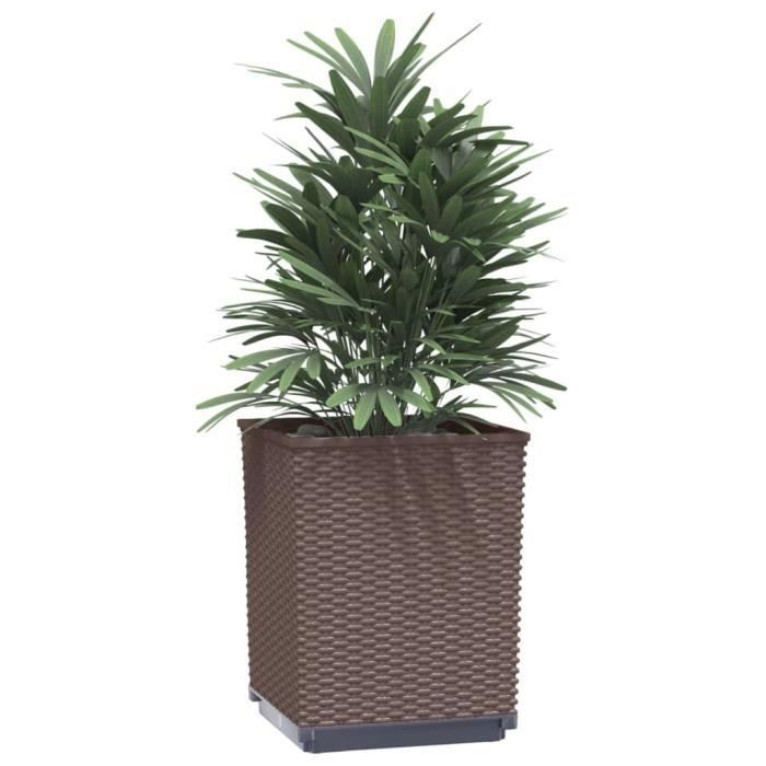 VidaXL Jardinières 2 pcs marron 30x30x37 cm polypropylène 364184