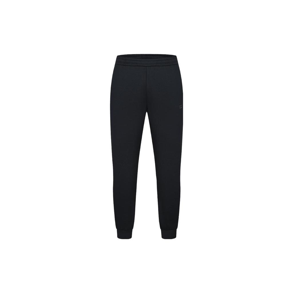 FILA Solid Color Elastic Cuffed Knitted Sports Pants Men bottoms Deep-Black A11M341605F-BK