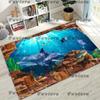 27 Style 3D Illusion Sea Underwater World Dolphin Rug for Bedroom Living Room Sofa Home Doormat Decor, Kids Non-slip Floor Mat