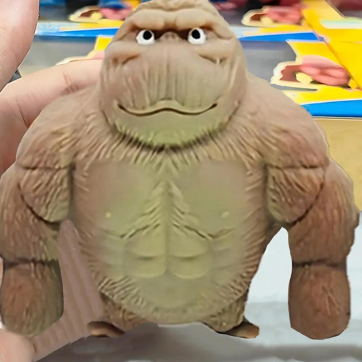

Stress Relief Squeeze Monkey Toy for Kids & Adults, Soft Realistic Gorilla Squishy, Premium Material Squeeze Toy коричневый