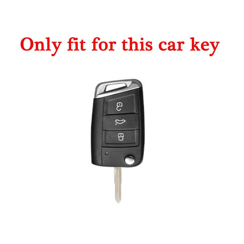 LRWS9 Car Flip Remote Key Case Cover Holder Shell for Skoda Octavia Kodiaq Karoq Zinc Alloy Leather Protector Keychain Accessories