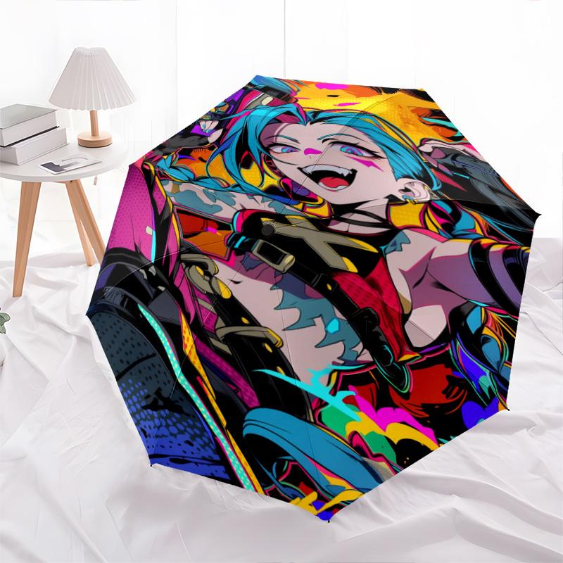 1PC Jinx Automatic Umbrella - Suitable Travel Outdoor Portable Umbrella Birthday Gift Daily Essentials