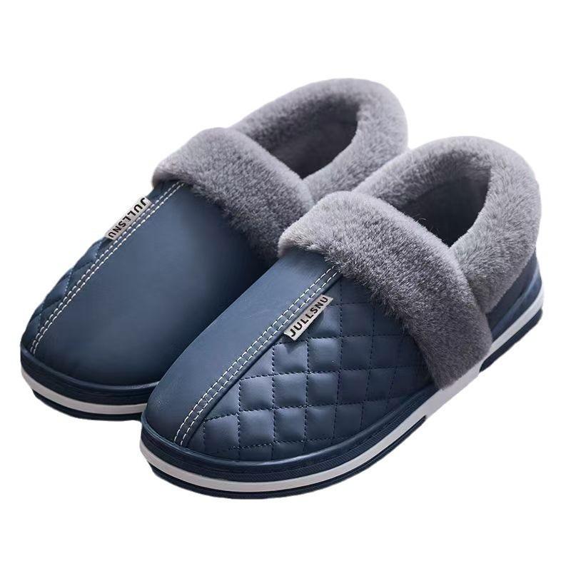 New winter bag heel cotton shoes waterproof and non-slip outer wear thick-soled indoor household thermal cotton slippers men's