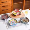 Bohemian Floral Ceramic Handled Serving Plate