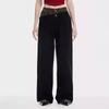 Pantaloni Denim Eleganti cu Picioare Late și Imprimeu Leopard Streetwear Chic Croială Largă Pantaloni Femei