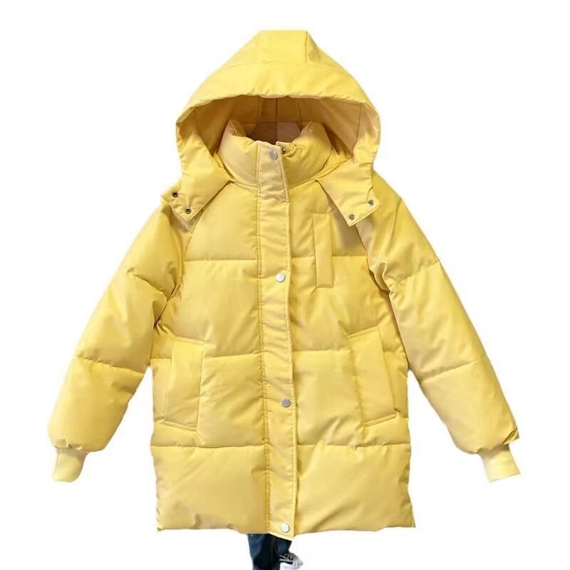 Meilade Women's Winter Korean Style Mid-Length Petite Down Cotton Coat - Thick Loose Fit Bread Jacket