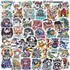 50 Cartoon Colorful Doodle Animal Stickers Guitar Notebook Suitcase DIY Waterproof Stickers