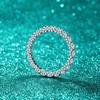 Moissanite Women's Pave-Set Wedding Ring: S925 Sterling Silver Cuban Design
