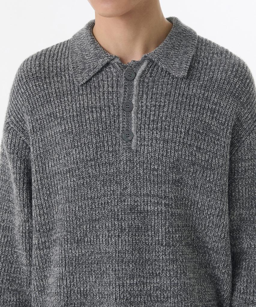 MUSINSA STANDARD Mixed Yarn Collared Knit [Melange Gray]