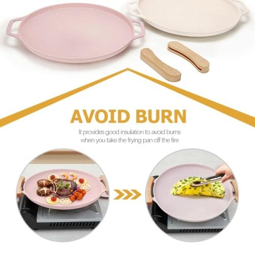 Iplusmile Multi-Griddle Handle, Wooden, Heat-Resistant, BBQ Cooking Tool