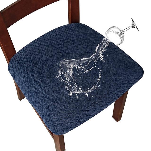 1 Piece For Sale Removable Dining Chair Seat Cover Velvet Stretch Chair Seat Cushion Slipcover For Dining Room Kitchen Chairs