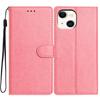 For iPhone 14 Leather Phone Case Wallet Stand Cover with Handy Strap