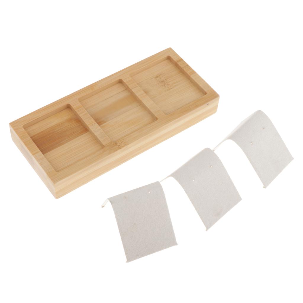 Bamboo Wooden Drop Earrings Ear Studs Display Rack Organizer 1 Slot White