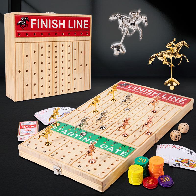 

Foldable Horse Racing Chess Table Game - Interactive Adult Educational Toy