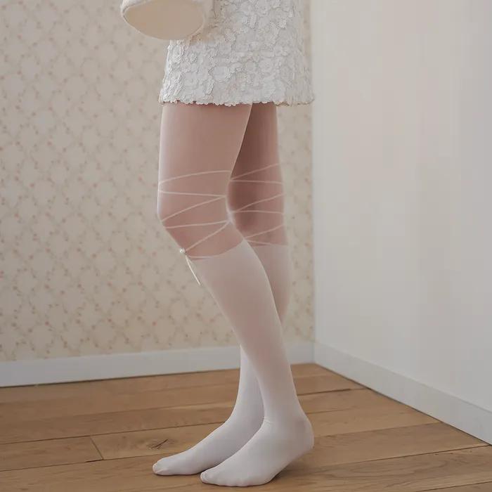 Ribbon See-through Pantyhose 2 Colors