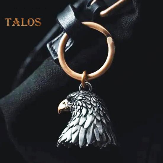 

Колокольчик ручной работы с изображением орла, металлический колокольчик с головой орла для мотоцикла, подвесной колокольчик для брелока для мотоцикла или украшения рюкзака