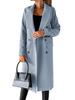Women's Spring 2025 Versatile Woolen Double-Breasted Long Sleeve Coat with Welt Pockets