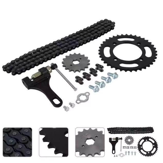 

420 Model Aluminum Sprocket Gear Chain Kit for 50cc Motorcycles
