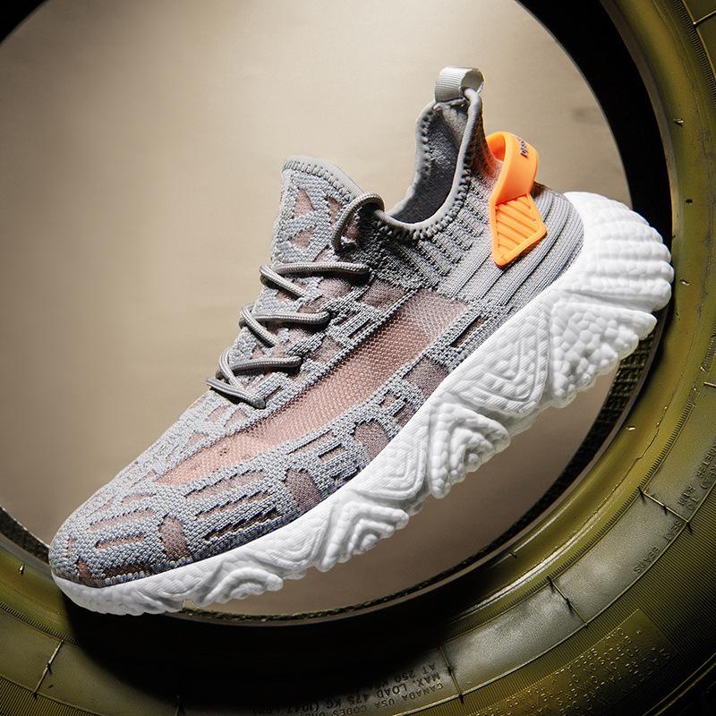 

Men s Breathable Knit Slip-on Sneakers Lightweight Non-slip Shock Absorbing Casual Sports Shoes 44 сірий