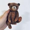 [USED] Teddy Bear, Handmade by an International Artist, Vintage-Style Dark Brown Bear