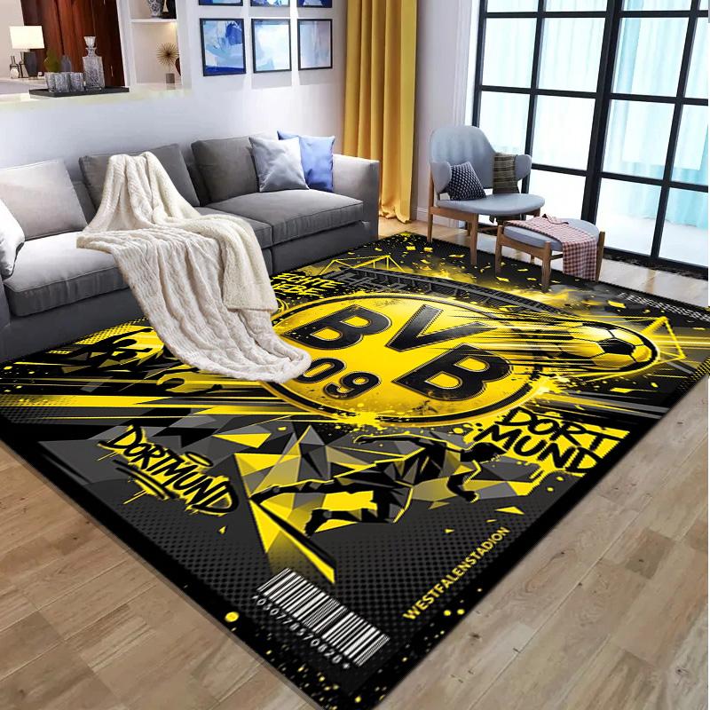 Borussia DortmundBVB Pattern Rug, Indoor/Outdoor Mat, for Picnic, Gameroom, Bedroom, Office, Living Room, Home Decor Carpet, Birthday Gift