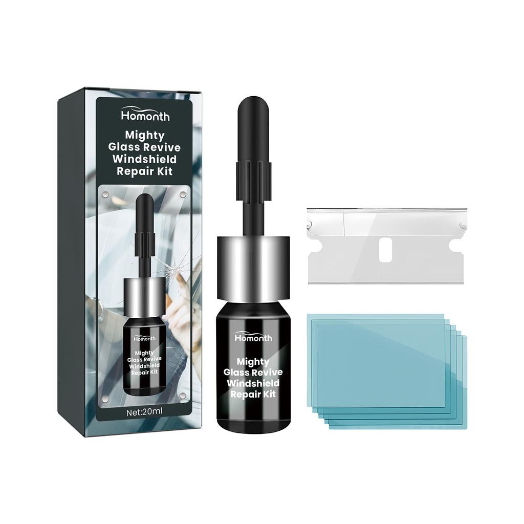 Homonth Windshield Repair Kit for Car Windshields Specialized Adhesive for Repairing Cracks Scratches Breakage and Pasting