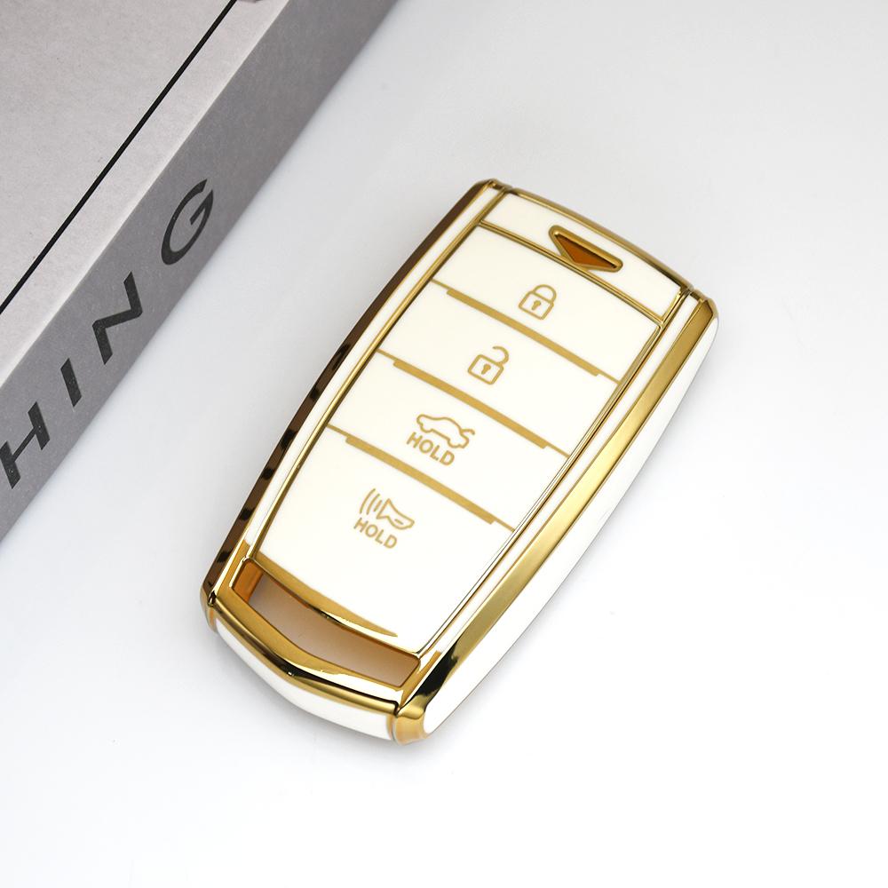 

Auto Keyless Shell Keychain Fob Accessories For Hyundai Genesis Eq900 G90 G70 G80 Remote Car Key Case Cover Holder