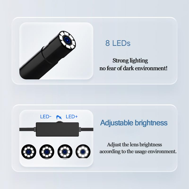 Endoscope Camera with Light iPhone: 1920P HD Borescope with 6