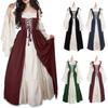 Renaissance Womens Vintage Medieval Long Dress Halloween Gothic Costume Gown