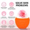 Egg Shaped Silicone Ice Face Roller for Skin Care, Orange