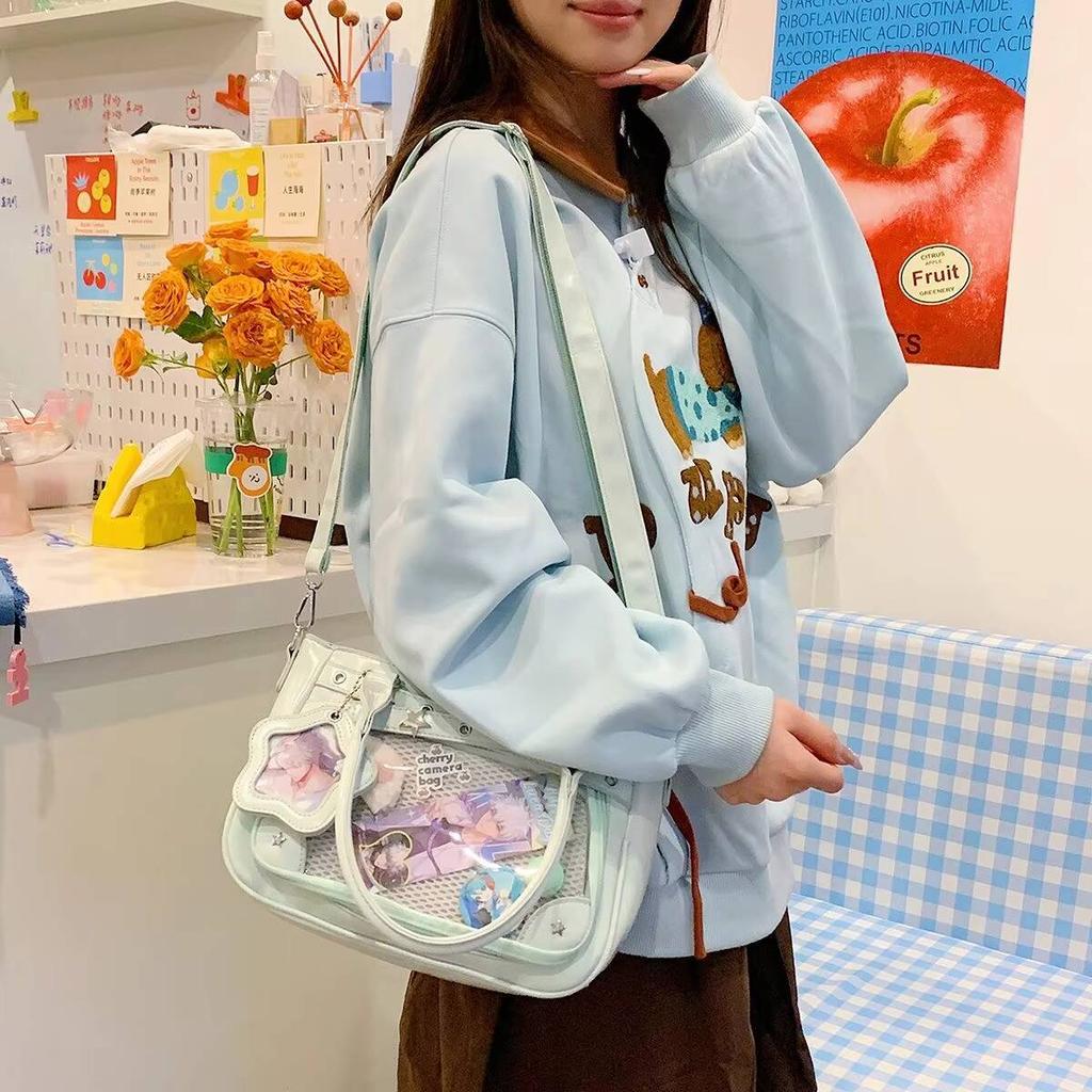 New Y2k Cute Anime Ita Bag JK Two-dimensional Crossbody Bag Lolita Girl Transparent Shoulder Bag Otaku DIY Comic Display Handbag