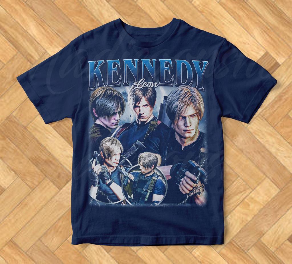 Leon Kennedy Retro Tshirt Suitable for Both Men and Women Biohazard Mens Tshirt Summer New Unisex Casual Tshirt