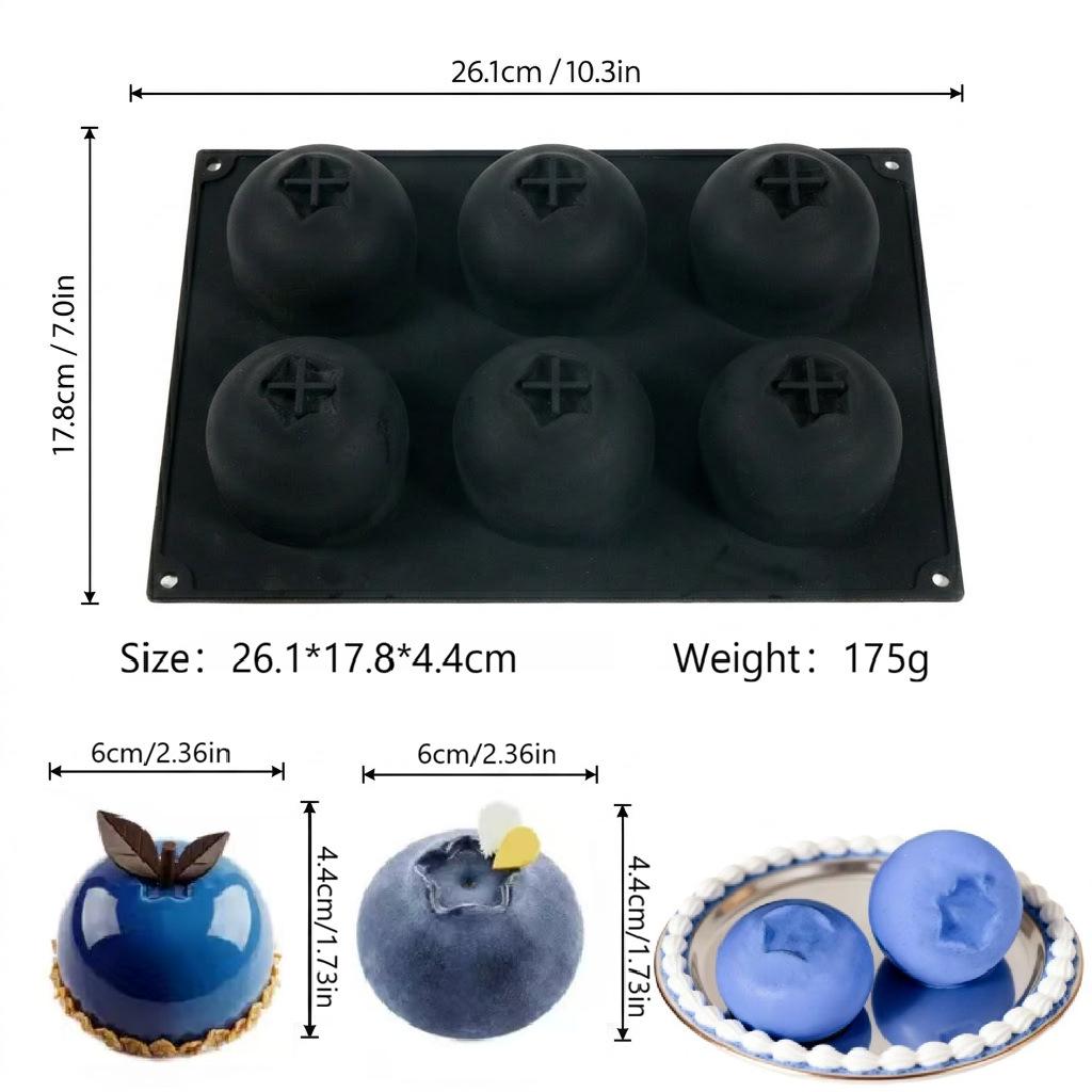Cross-border Multi-connected Raspberry Mousse Silicone Cake Mold, Easy Release, Temperature Resistant.