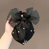 Bow Ponytail Bow Hair Scrunchie Pearls Bowknot Hair Bands Delicate Elastic Hair Band