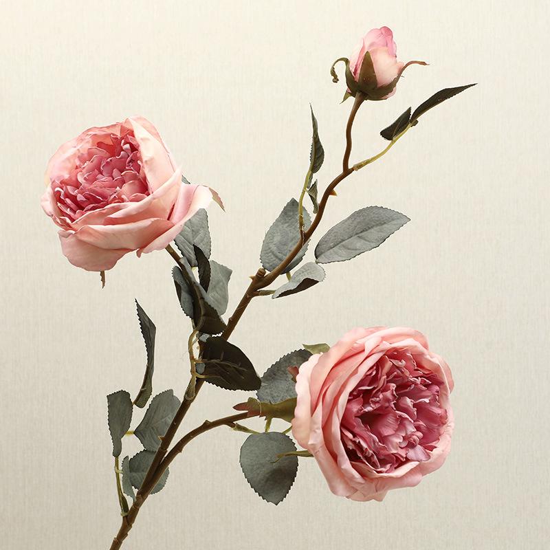 

Букет искусственных роз осенних цветов для украшения дома, гостиной, обеденного стола. Искусственные цветы фиолетовый/розовый