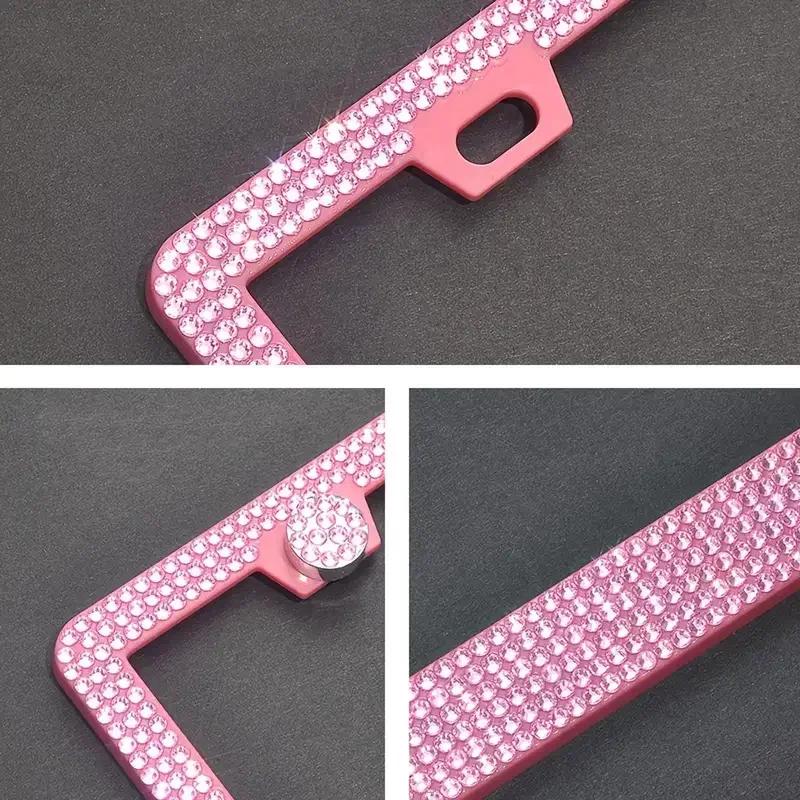 Bling License Plate Frame for Women, 1PCS Sparkly License Plate Frames| Over 1200 pcs 14 Facets Bedazzled Clear Glass Diamond