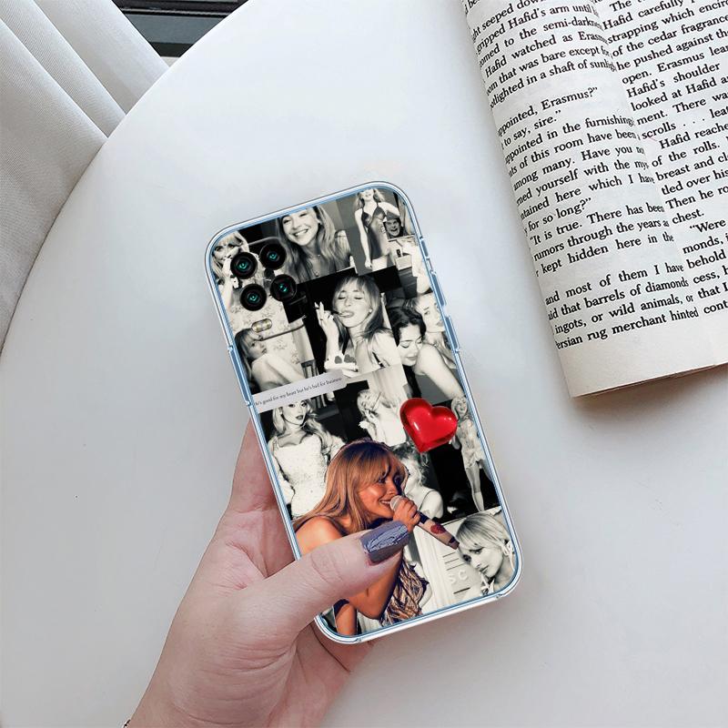 RP65 Sabrina Carpenter Transparent Phone Case for Motorola Moto Edge 20 30 40 50 S30 Fusion Ultra Pro Neo Lite + G200 G23