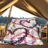 1pc Heart Pattern Print Outdoor Blanket, Lightweight Polyester,