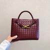 Fashionable Woven Bag Light Luxury Women's Mesh Style Large Capacity Tote One-shoulder Cross-body