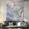 Tatty Teddy Wall Tapestry Aesthetic Wall Hanging Printed Fabric Blanket Decorative Tapestries for Bedroom Living Room Home Decor