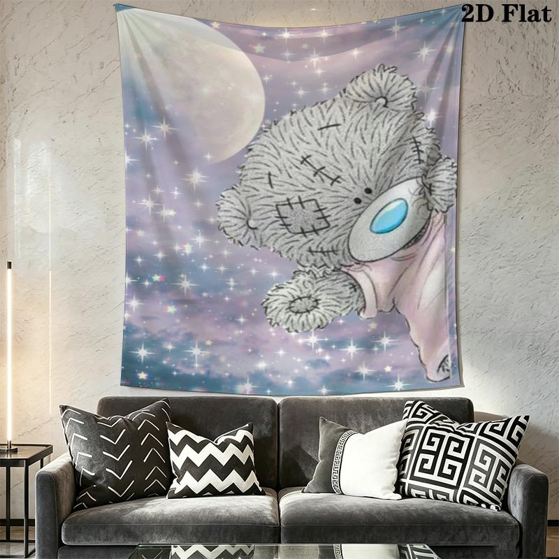 Tatty Teddy Wall Tapestry Aesthetic Wall Hanging Printed Fabric Blanket Decorative Tapestries for Bedroom Living Room Home Decor
