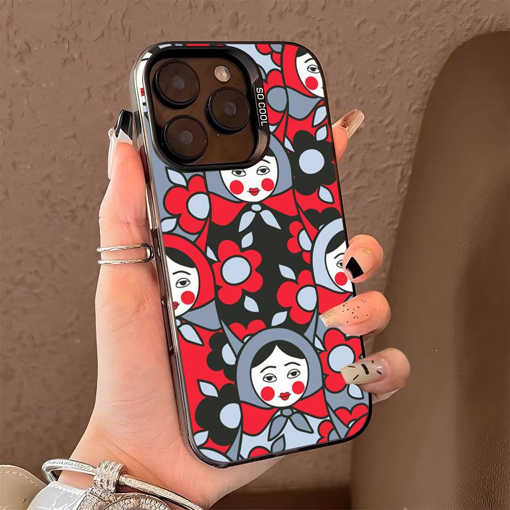 Russian Dolls Matryoshka Cute Phone Case For IPhone 17 16 15 14 13 Pro Max Plus Matte Color Back Cover
