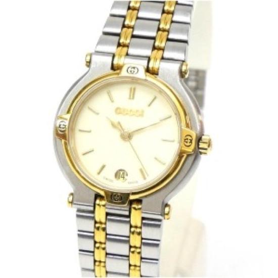 

Used GUCCI 9000L Ladies Quartz Watch | White Dial | Gold-Tone Stainless Steel | Swiss Made | Luxury Designer Timepiece | wristwatch