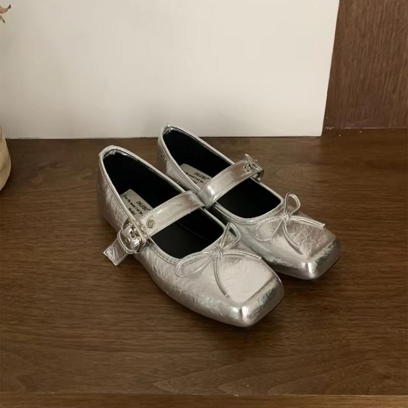 

2025 New Fashion Women s Flat Shoes Round Toe Leopard Print Casual Shoes Ladies Breathable Slip-on Outdoor Soft Mary Jane Shoes 40 серебряный