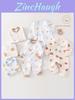 Baby Cotton Long Sleeve Romper With Snap Closure For Newborn Infants