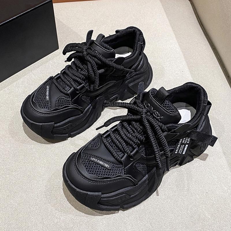 Internet celebrity dad shoes women 2025 new spring platform shoes 5cm height increase small women's shoes light sports shoes